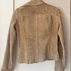 ジャケット MICHAEL KORS Women Jackets MF1202GGBX BEIGE Michael Kors Buttery Leather Zip Front Beige Motto Jacket